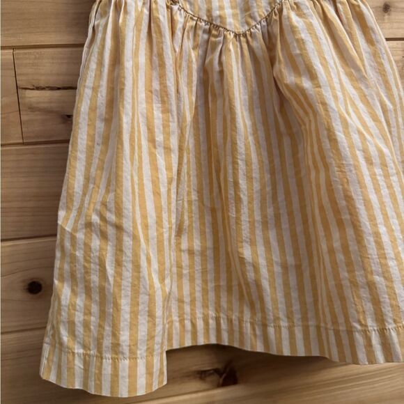 Hanna Andersson Size 100/4 Mustard Yellow Pinstripe Sleeveless Dress - Picture 3 of 12